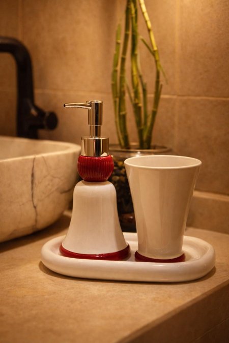 طقم علبة صابونة سيراميك